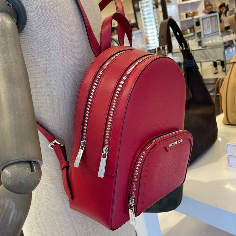 MICHAEL KORS Jaycee Md Zip Pocket Pebbled Leather Backpack
Dark Raspberry 
NWT - Picture 13 of 16